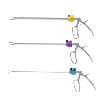 Vendas imperdíveis aplicadores de clipes curvos de polímero/titânio para laparoscopia, aplicador de clipe de 5mm, fabricação na china, instrumentos cirúrgicos
